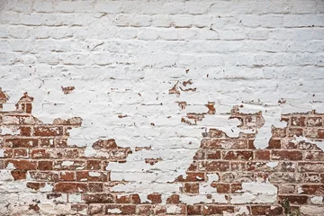 Photo sur Aluminium Mur de briques Vieille texture de façade de mur de briques pour la conception ou le fond