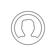 silhouette of a person in a circle icon. Element of web for mobile concept and web apps icon. Thin line icon for website design and development, app development