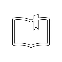 book with a bookmark icon. Element of web for mobile concept and web apps icon. Thin line icon for website design and development, app development