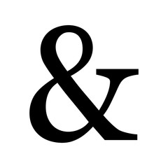 Ampersand symbol isolated on white