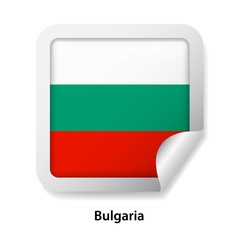 Flag of Bulgaria. Round glossy sticker