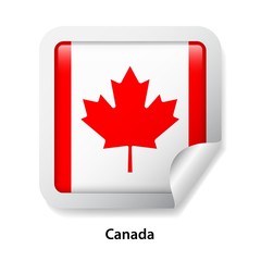 Obraz premium Flag of Canada. Round glossy sticker