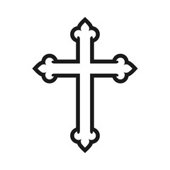 Symbol of a church cross. Christianity religion symbol