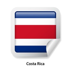 Obraz premium Flag of Costa Rica. Round glossy sticker