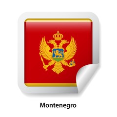 Flag of Montenegro. Round glossy sticker