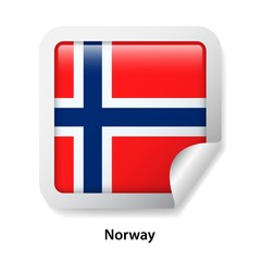 Obraz premium Flag of Norway. Round glossy sticker