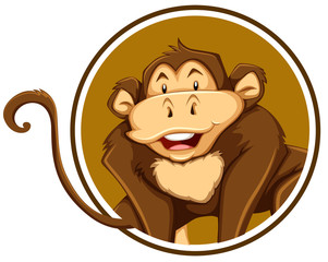 A monkey sticker template