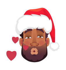 face of African man in hat - kiss