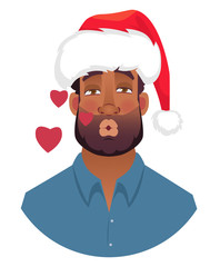 portrait of African man in hat - kiss