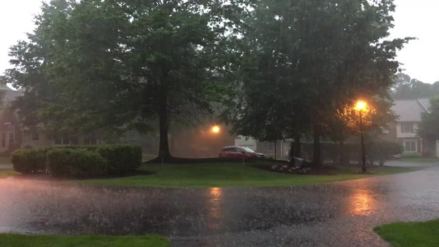 Heavy rain at the late evening