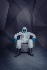 An alien from in a  retro film