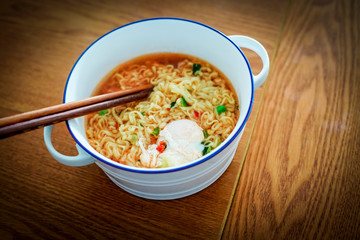 A bowl of tempting instant noodles