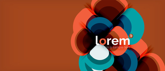 Fototapeta premium Round triangles geometric shapes composition