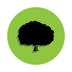 Tree Oak in green badge icon