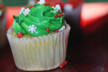 Holiday cupcakes closeup