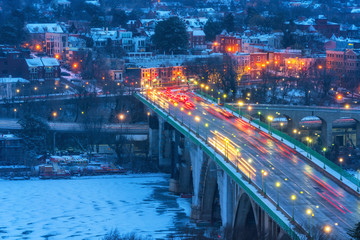 Fototapeta na wymiar View on Key bridge at dawn, Washington DC, USA