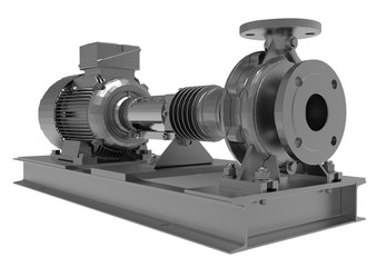 Electric water pump 3d illustration isolated on the white background