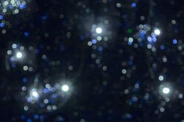 Blurred background of Christmas lights and Christmas tree lights, beautiful bokeh