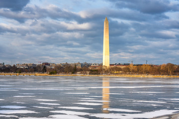 Winter in Washington DC: washington monumentl at sunny day