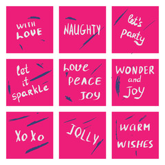 Festive celebration lettering phrases.