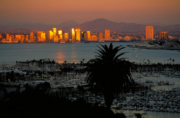 Skyline and waterfront of San Diego California