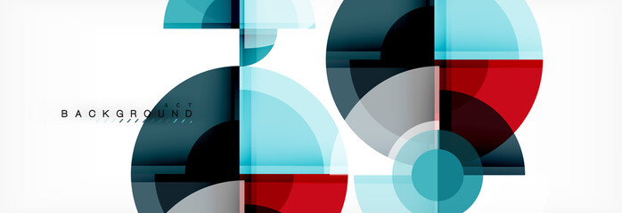Obraz premium Abstract background - multicolored circles, trendy minimal geometric design