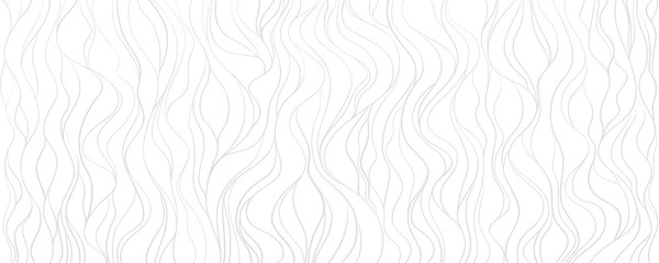 Waved background. Hand drawn waves. Seamless wallpaper on horizontally surface. Stripe texture with many lines. Wavy pattern. Line art. Print for banner, flyer or poster