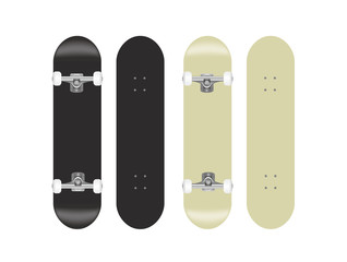 skateboard vector template illustration set (black/white) © barks