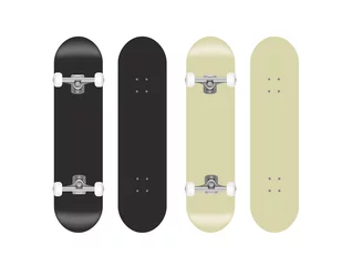 Fotobehang skateboard vector template illustration set (black/white) © barks