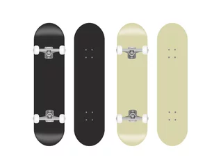 Foto op Canvas skateboard vector template illustration set (black/white) © barks