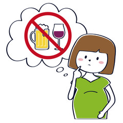 かわいい妊婦 おかっぱ　アルコール禁止