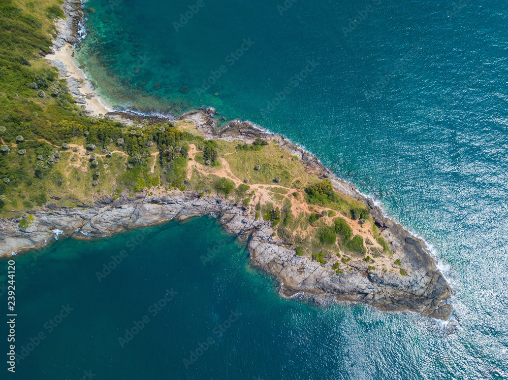 Wall mural Aerial view of Promthep cape famous landmark of Phuket