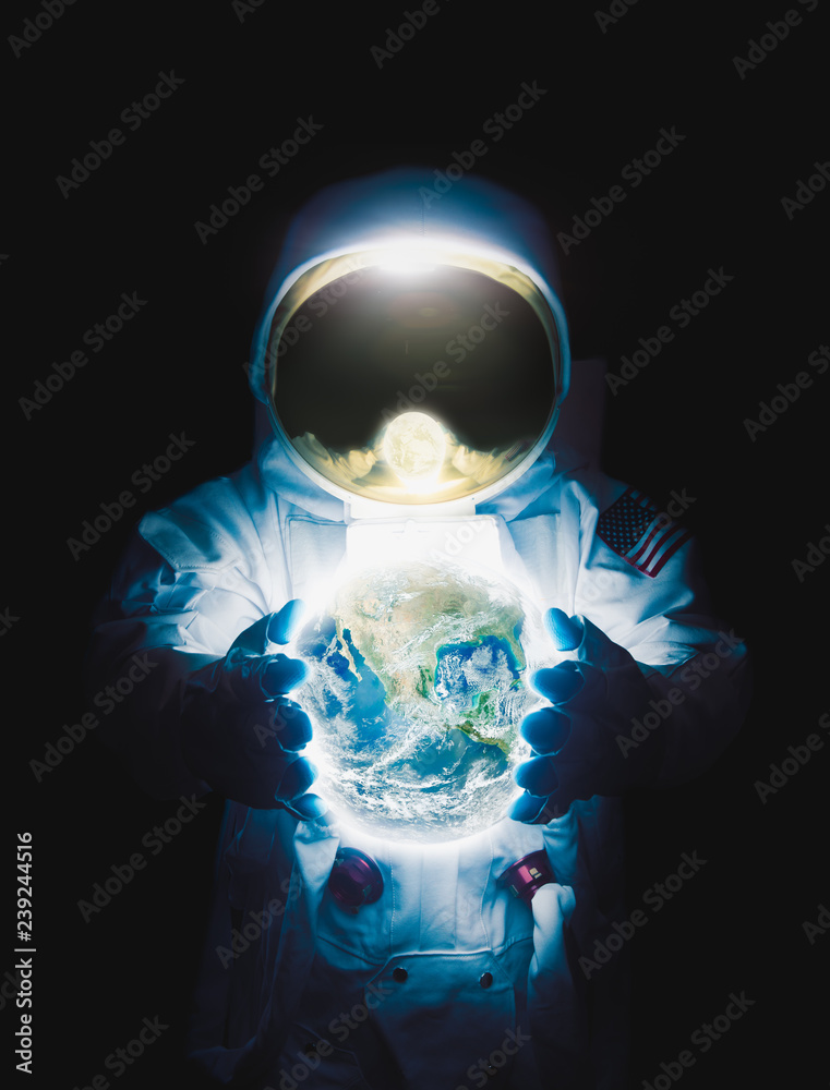 Wall mural astronaut exploring outer space