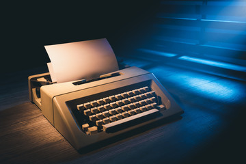 High contrast image of a typewriter