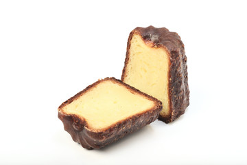 French confectiony, Canele cake on white background   