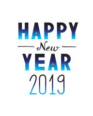 Happy new year 2019 blue concept. Vector.