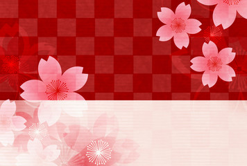 桜　和紙　年賀状　背景 