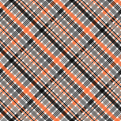 Tartan pattern,Scottish traditional fabric, orange and black tone background. eps10