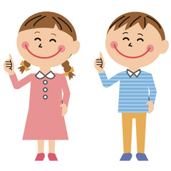 ポップな家族　男の子と女の子　いいね！