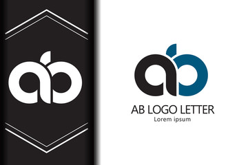 alphabet  logo AB letter with combination, lowercase for business - vector