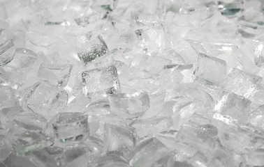 close up on ice blocks