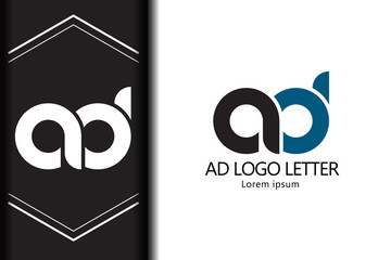 alphabet  logo letter AD with combination, lowercase for business - vector