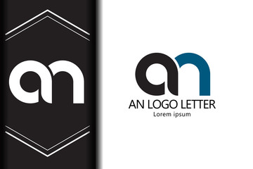alphabet  logo AN letter with combination, lowercase for business - vector