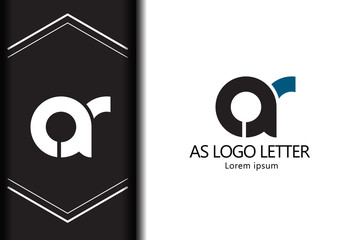 alphabet  logo letter AS with combination, lowercase for business - vector