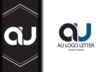 alphabet  logo letter AU with combination, lowercase for business - vector