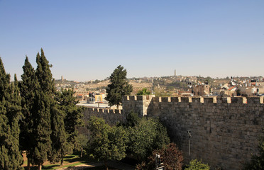 Fototapeta premium Walls of Old city Jerusalem, Israel