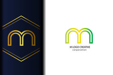 alphabet M logo letter with gradient, lowercase for business - vector