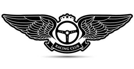 Symbol of a racing club, vector illustration.