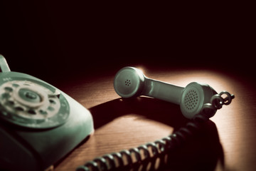 vintage telephone with rotary dial