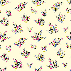 Stylish organic background. Seamless pattern.Vector. スタイリッシュ植物パターン